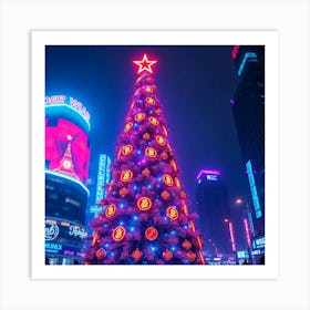 Christmas Tree In Shanghai Art Print