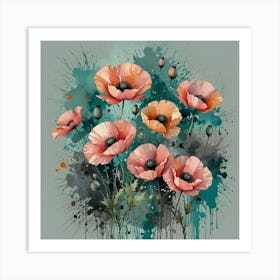 Leonardo Lightning Xl Watercolor Art An Prints Of Pink Poppy F 0 Poster