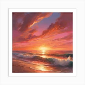 Sunset Symphony A Cinematic Painting Of Nature S Serene Beauty (8) Art Print