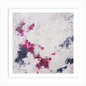 Neutral And Pink Abstract 1 Square Art Print