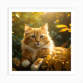 Autumn Cat Art Print