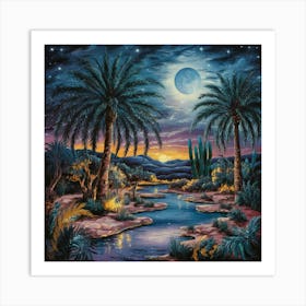 moonlit oasis 3 Art Print