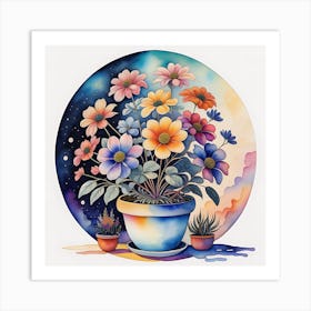 Flowers In A Pot Art Print