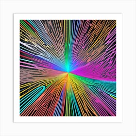 Abstract Rainbow Burst 2 Art Print