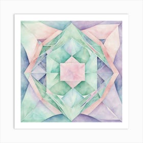 Abstract Watercolor Geometric Pattern Art Print