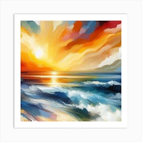 Sunset On The Beach 1 Art Print