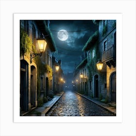 Night Street Wall Art Decoration Art Print