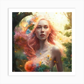 Girl In The Forest Art Print