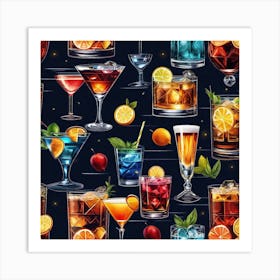 Alcoholic Drinks 1 Art Print