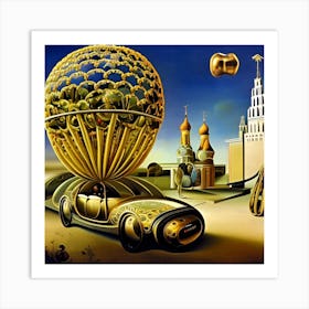 Gold Car Art Print