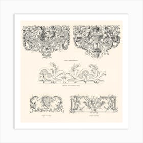 18th Century Ornamental Designs, Albert Racine Art Print