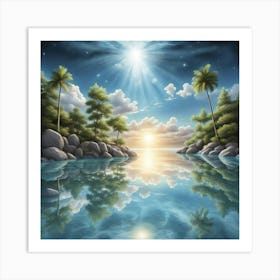 Sunset In The Water Art Print