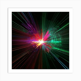Laser Explosion Glitch Art 5 Art Print