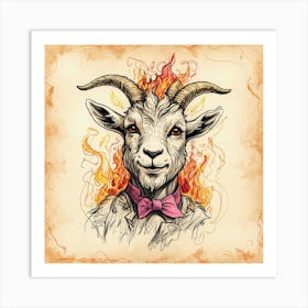 Goat In Flames 27 Art Print