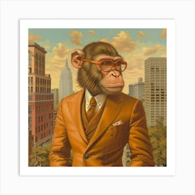 Monkey In A Suit Art Print