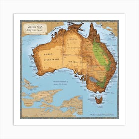 Australia Map Art Print