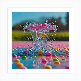 Colorful Water Splash Art Print