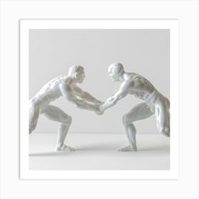 Two Wrestlers Fighting 3 Art Print