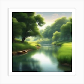 River In The Forest 34 Art Print