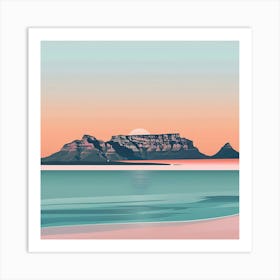 A Table Mountain In Cape Town Minimal Illustrati 1720033756 2 Art Print