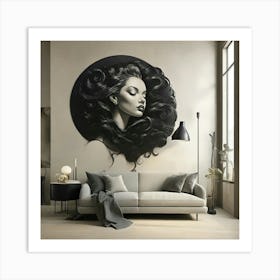 Woman With Long Hair Art Print