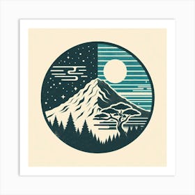 Moon And Mountain Art Print