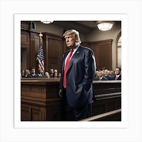 Trump In Court Art Print