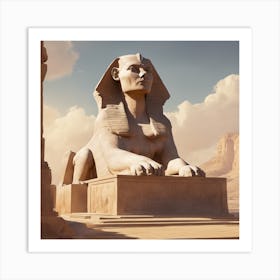Sphinx Statue At Noon Art Print