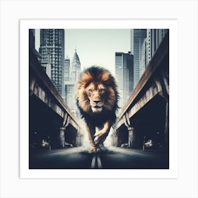 Hustle like a lion in the concrete jungle.1 Art Print