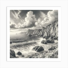 Cliffs And Waves 1 Art Print