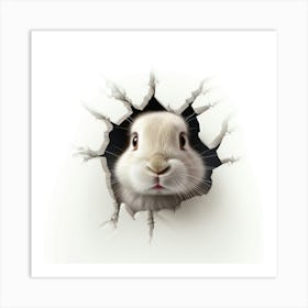 Rabbit Peeking Out Of A Hole Art Print