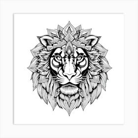 Mandala Lion Head Poster