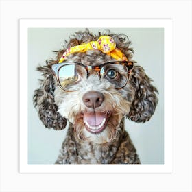 Dog With Glasses 60 Art Print