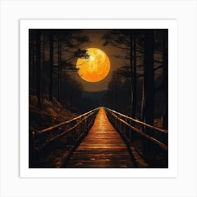 Full Moon In The Woods Art Print