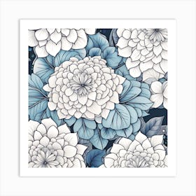 Seamless Pattern With Flowers 1 Art Print