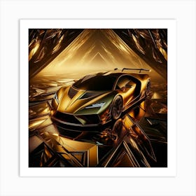 Golden Lamborghini 34 Art Print