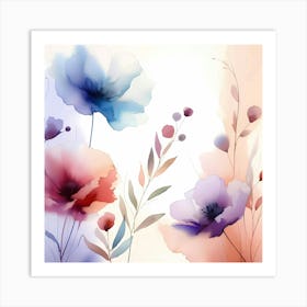 Watercolor Flowers 29 Art Print