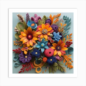 Quilling Flowers Art Print