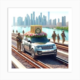 Land Rover On The Tracks Art Print