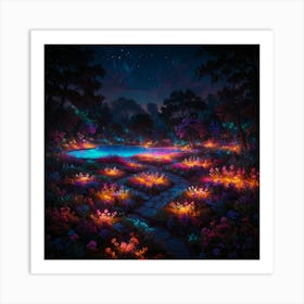 Night In The Garden 4 Art Print