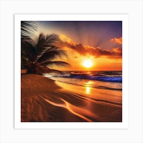 Sunset On The Beach 218 Art Print