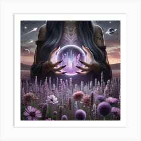 Woman Holding A Crystal Ball Art Print