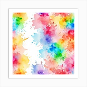 Watercolor Splashes Background Art Print