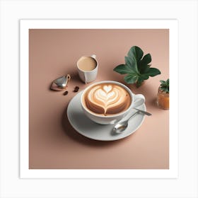 Coffee Cup Latte Art Art Print