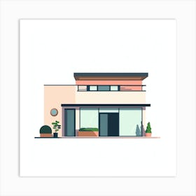 Modern House Flat Vector Illustration Art Print