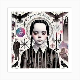 Addams wednesday Family portrait Art Print