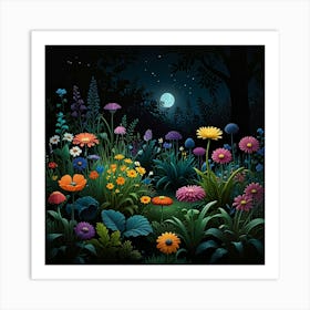 Default Night Garden Art Print 0 Art Print