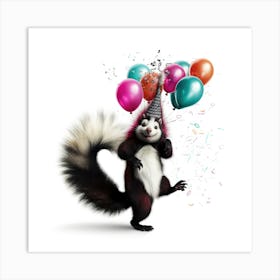 Birthday Skunk 1 Art Print