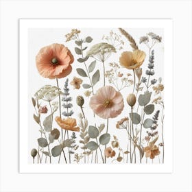 Boho Flowers 19 Art Print