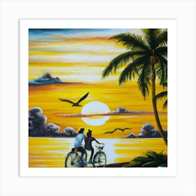 Sunset On The Beach Art Print